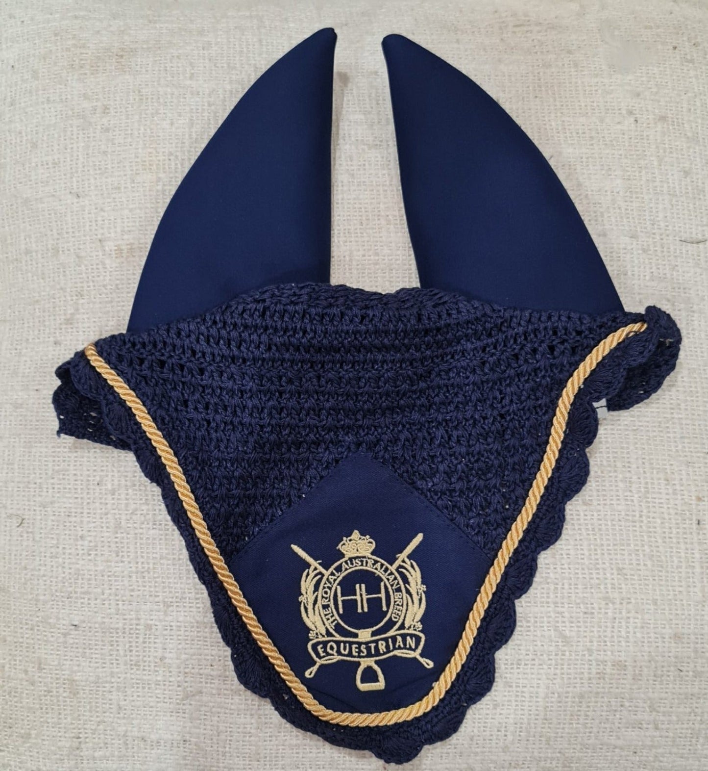 Padded Ear Bonnet - Navy & Gold