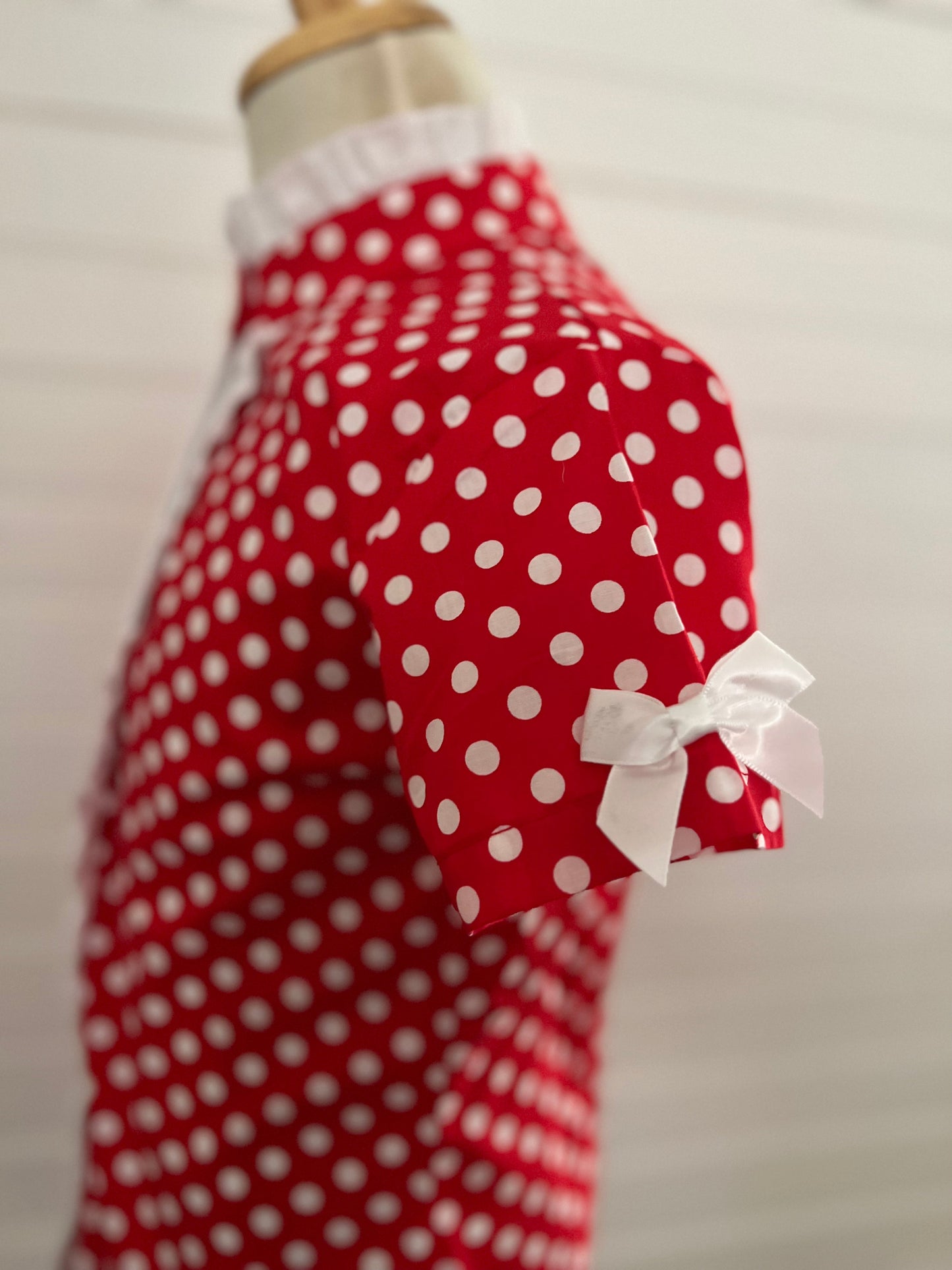 Polka Dot Ruffle Shirt