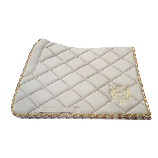 Dressage Saddlecloth Champagne and Herringbone